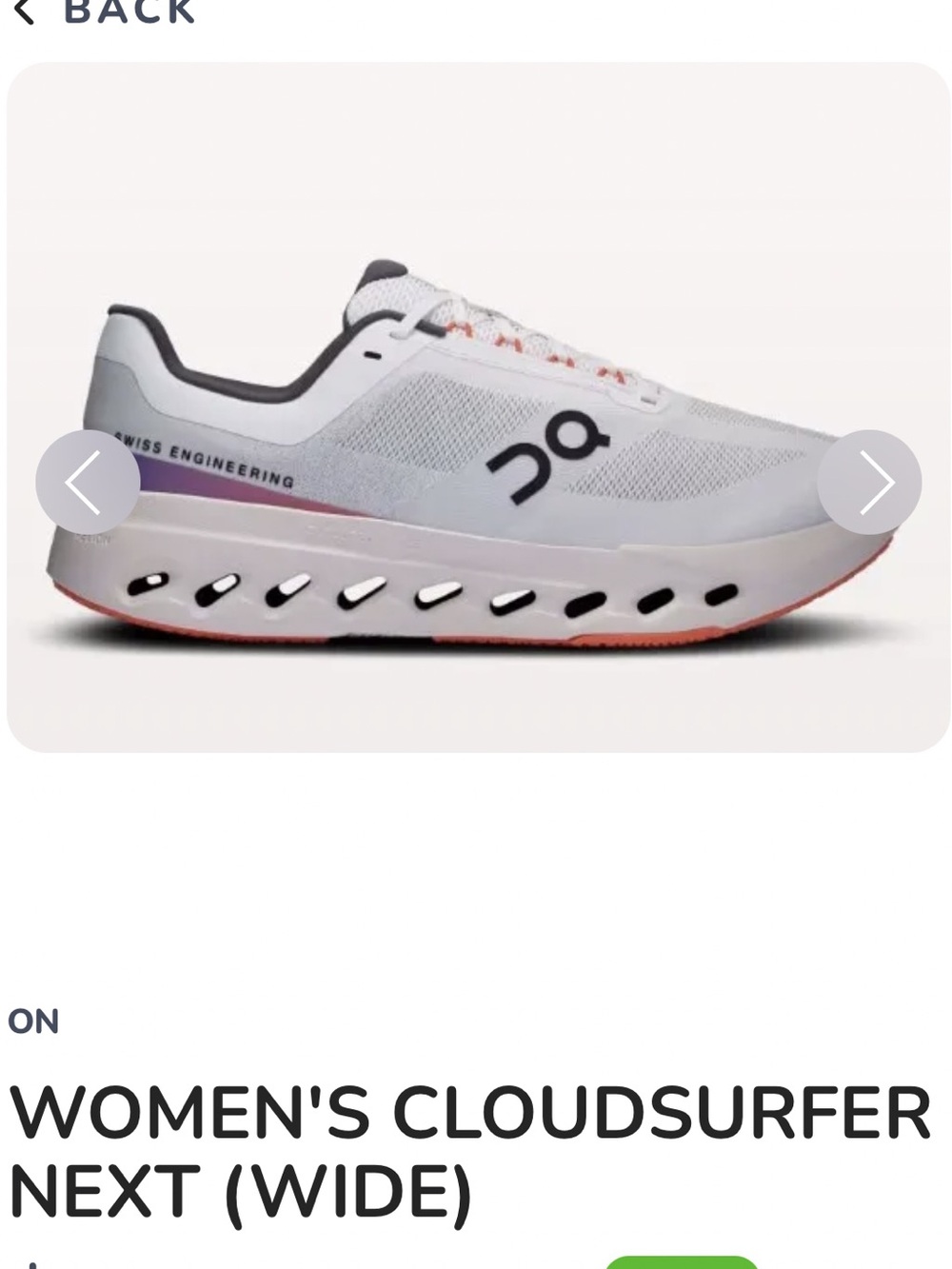 On Cloudsurfer Next Womens Running Shoes White/Flame Sz 6D Wide LKNW No Box!